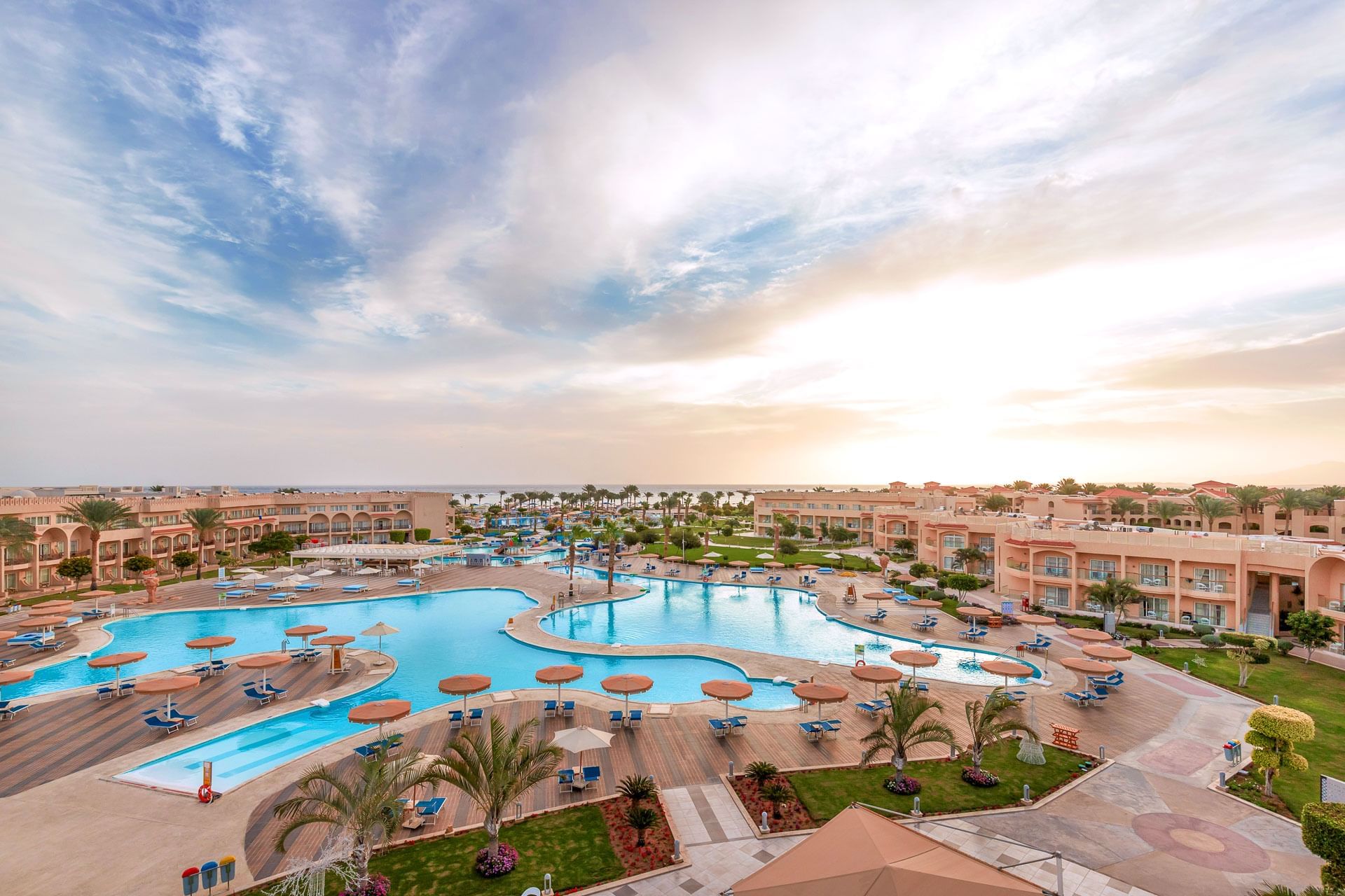 Pools and landscaped grounds at Royal Moderna Resort