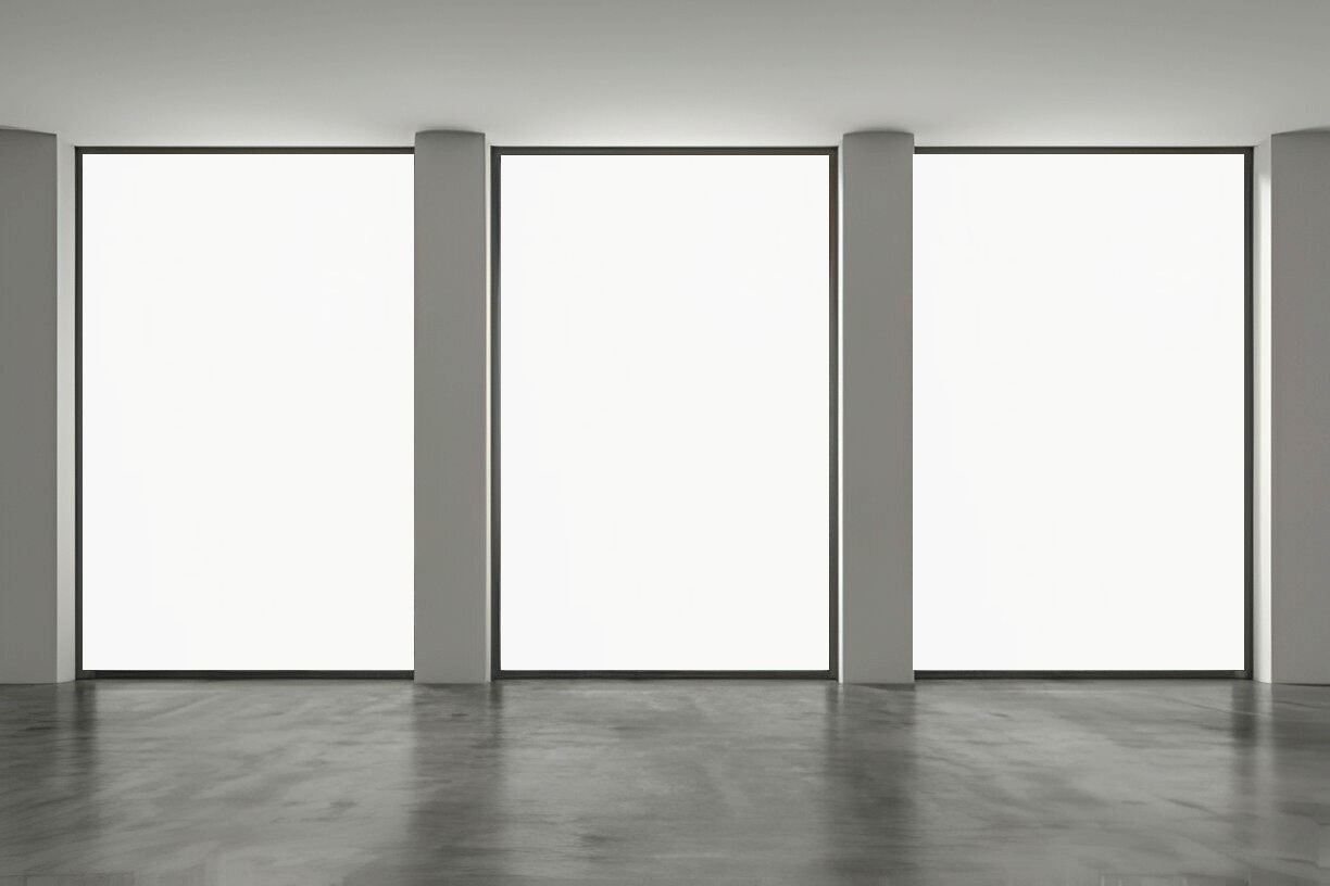 Glass with smart film in private mode