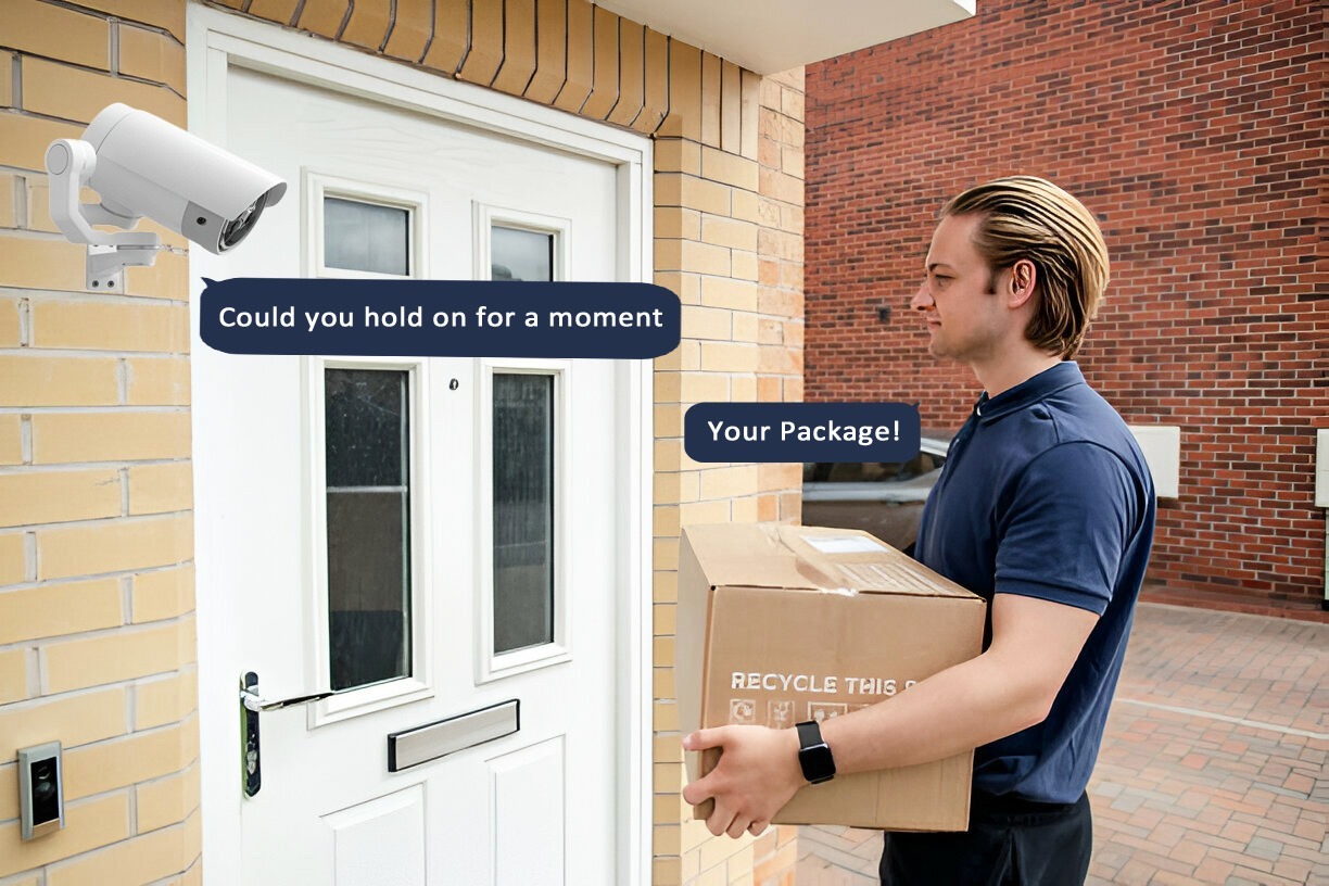 Security camera with two way audio